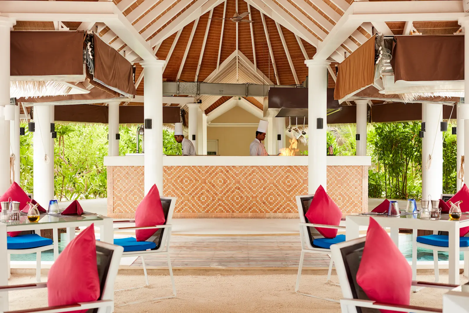 sun siyam vilu reef maldives well done restaurant offering a relaxed open air dining experience in tropical surroundings