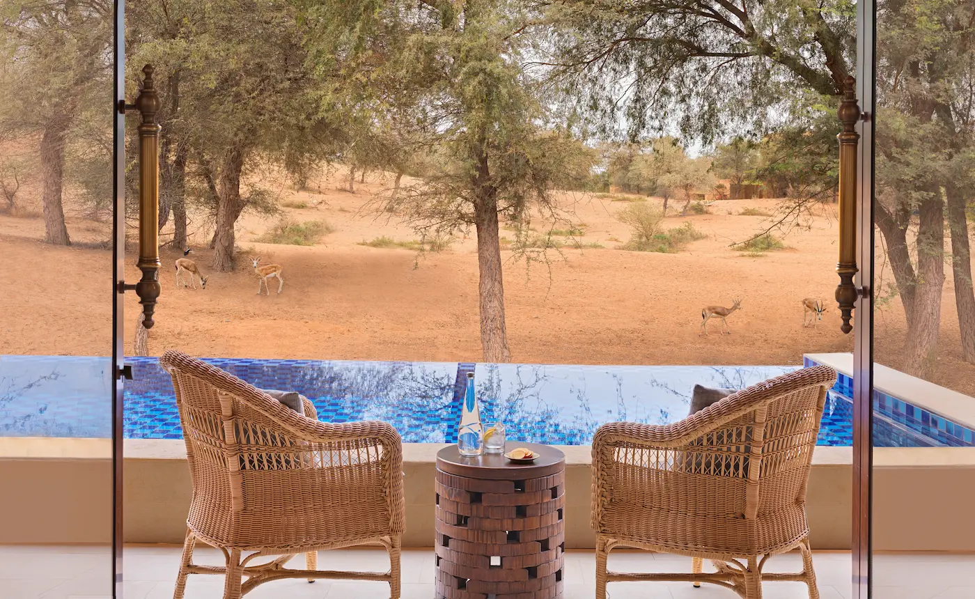 the ritzcarlton al wadi desert al rimal villa pool with private outdoor pool set in the desert