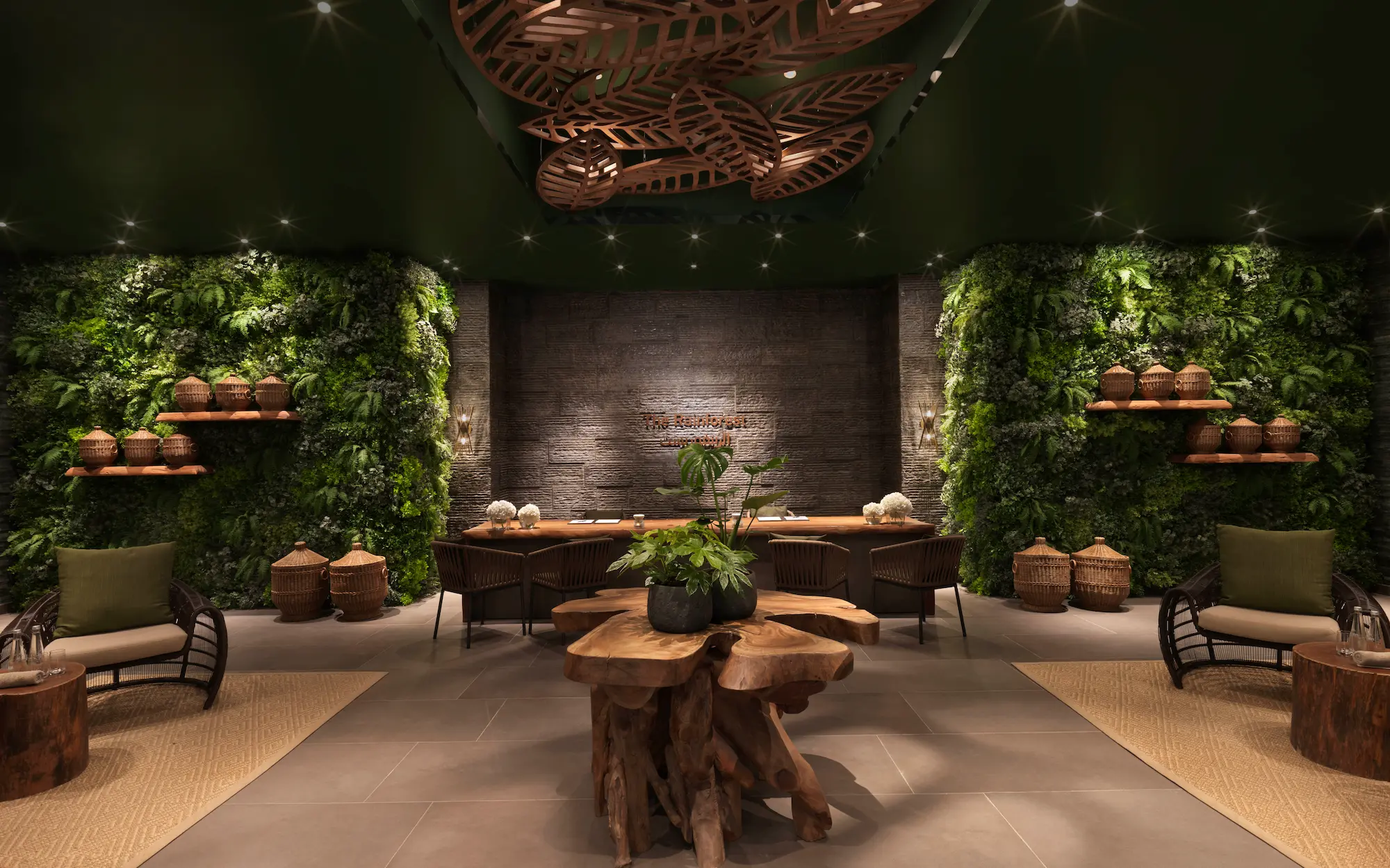 the ritzcarlton al wadi desert the rainforest reception welcoming guests with a serene arrival space inspired by natural elements