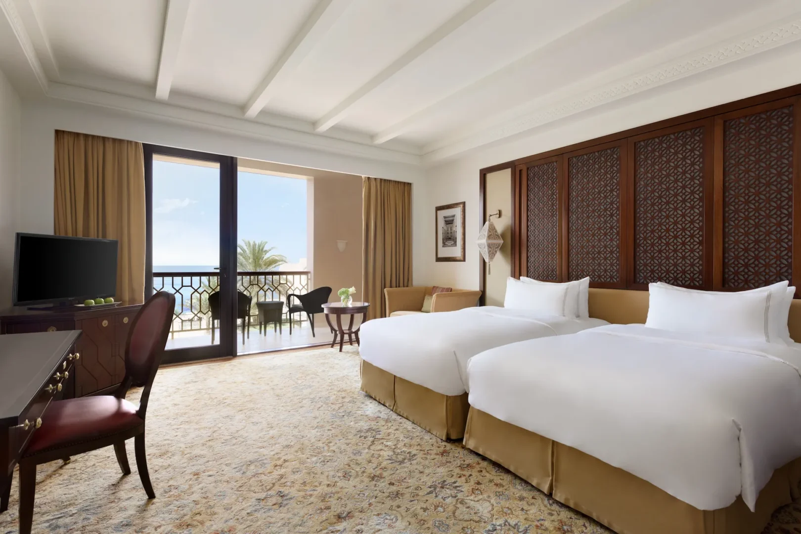 twin bed room deluxe room al husn hotel muscat oman