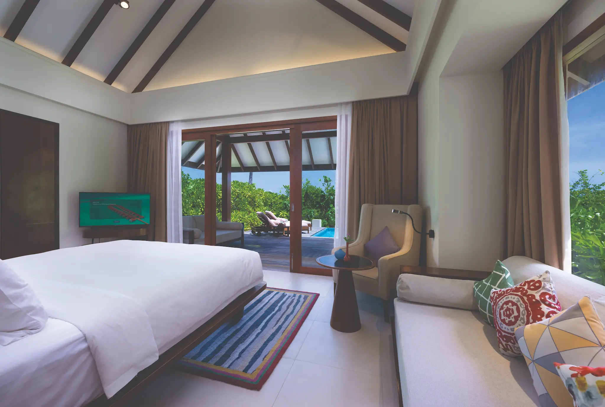 varu by atmosphere maldives two bedroom beach villa second bedroom interior