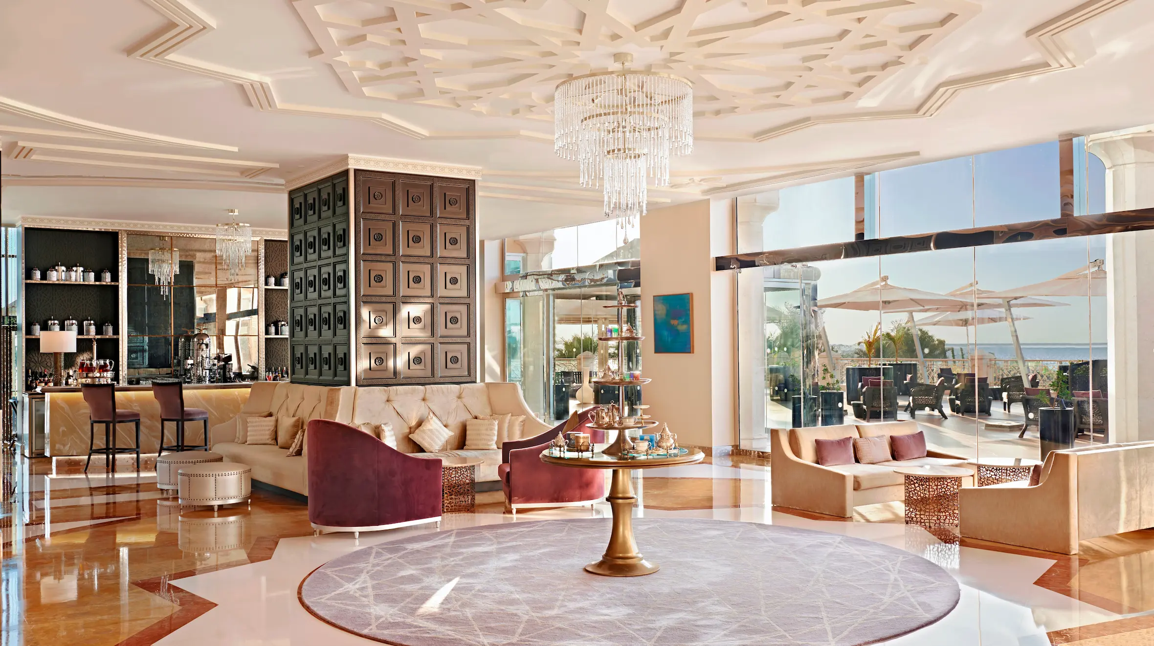waldorf astoria ras al khaimah camelia tea lounge offering an elegant setting for refined teas and relaxed social moments