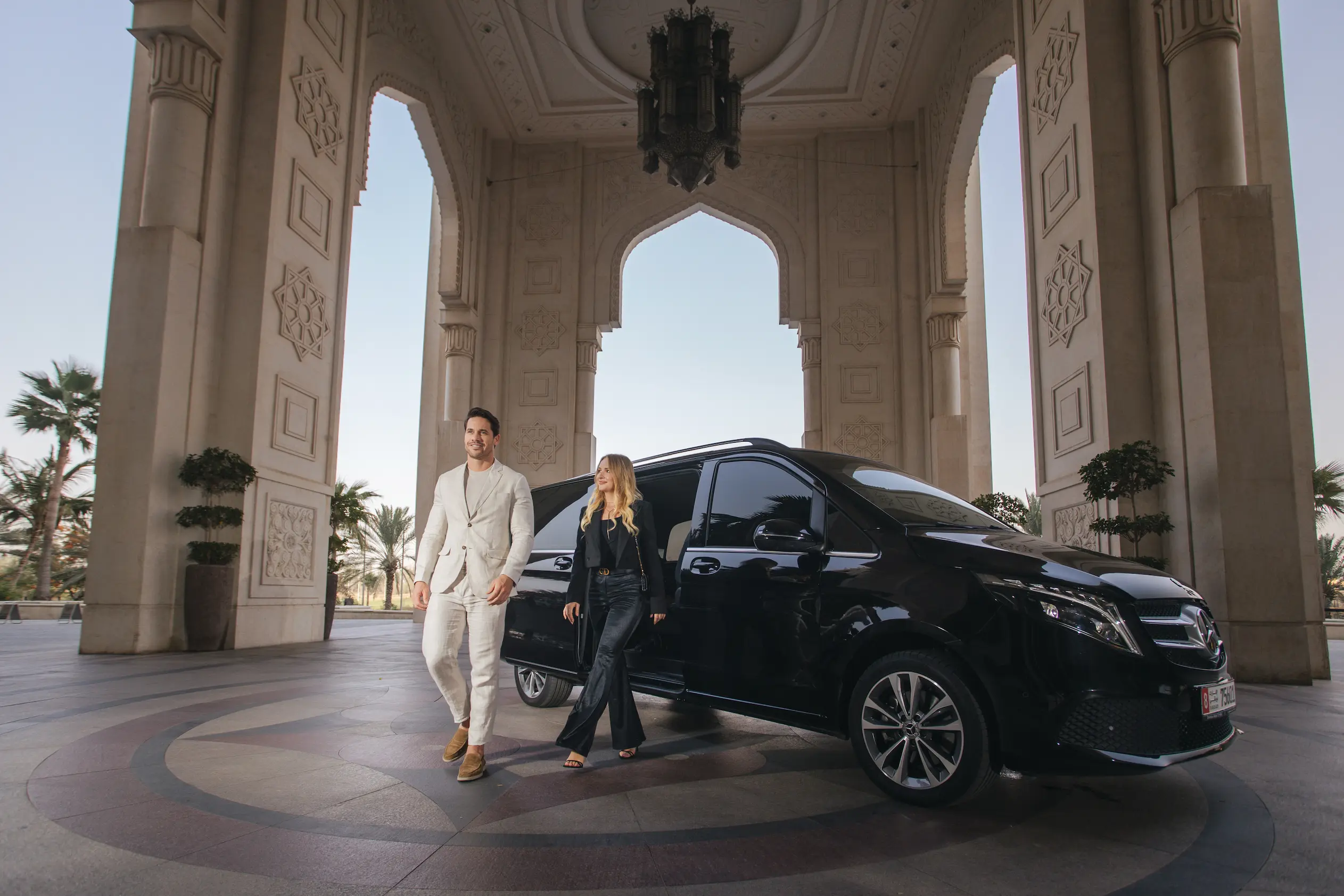 waldorf astoria ras al khaimah couple limousine luxury arrival experience