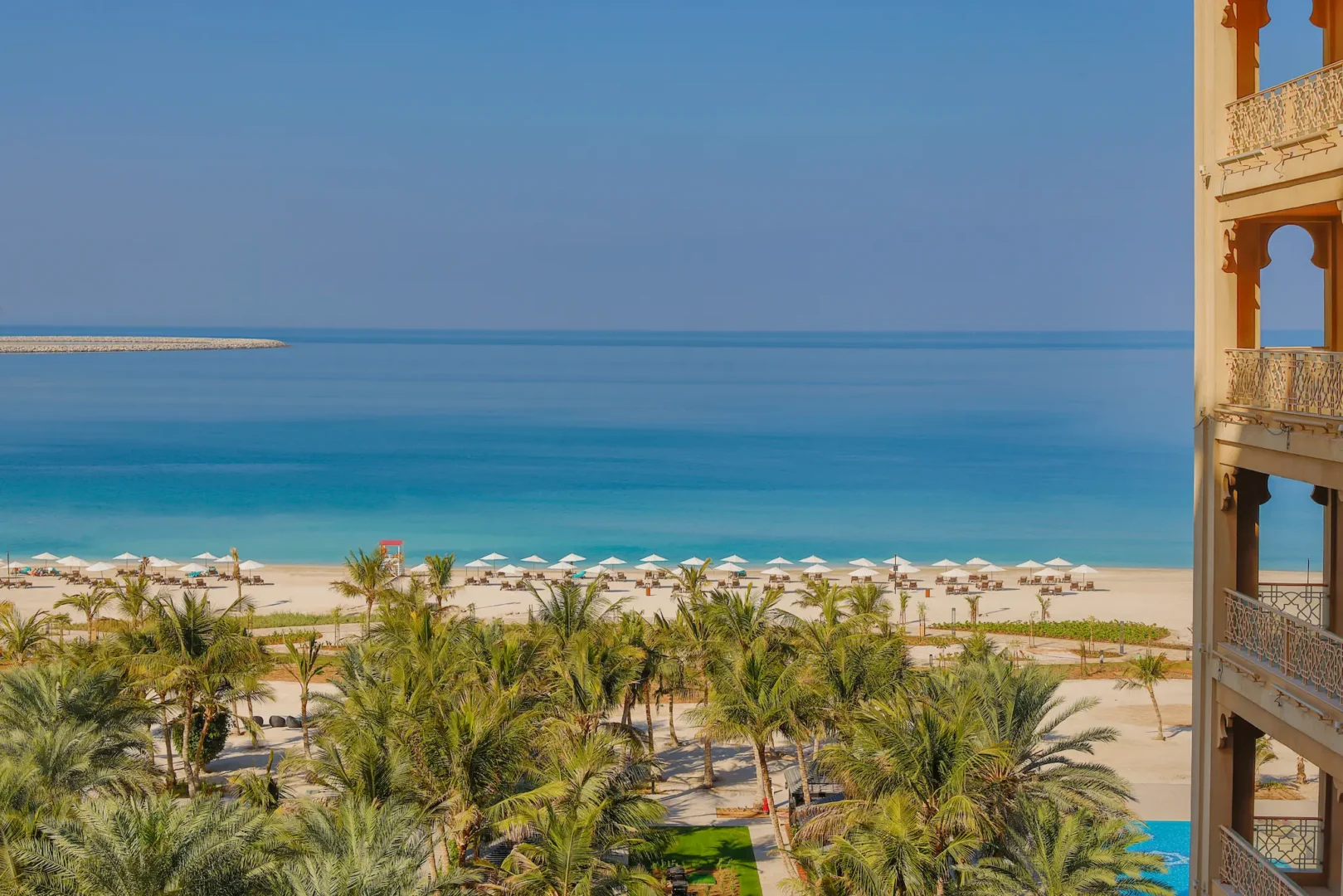 waldorf astoria ras al khaimah king ocean view junior suite balcony with uninterrupted sea view