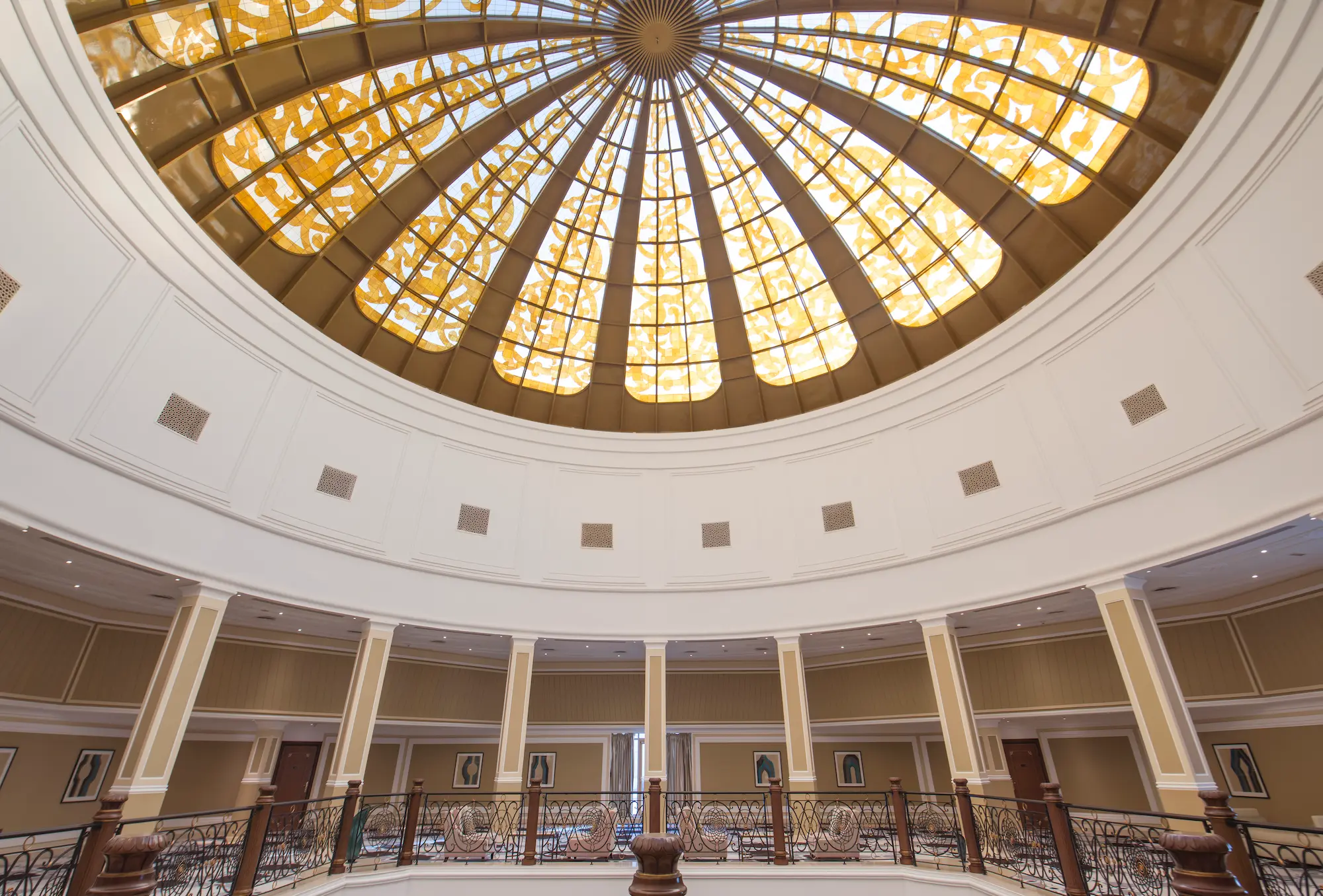 waldorf astoria ras al khaimah lobby dome detail highlighting elegant craftsmanship and grand interior design