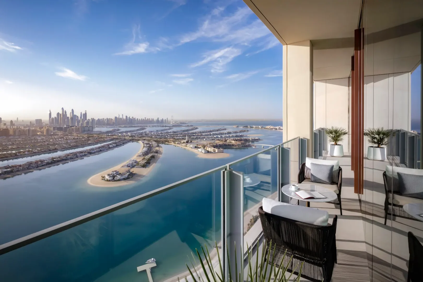 junior sky view suite balcony view at atlantis the royal dubai