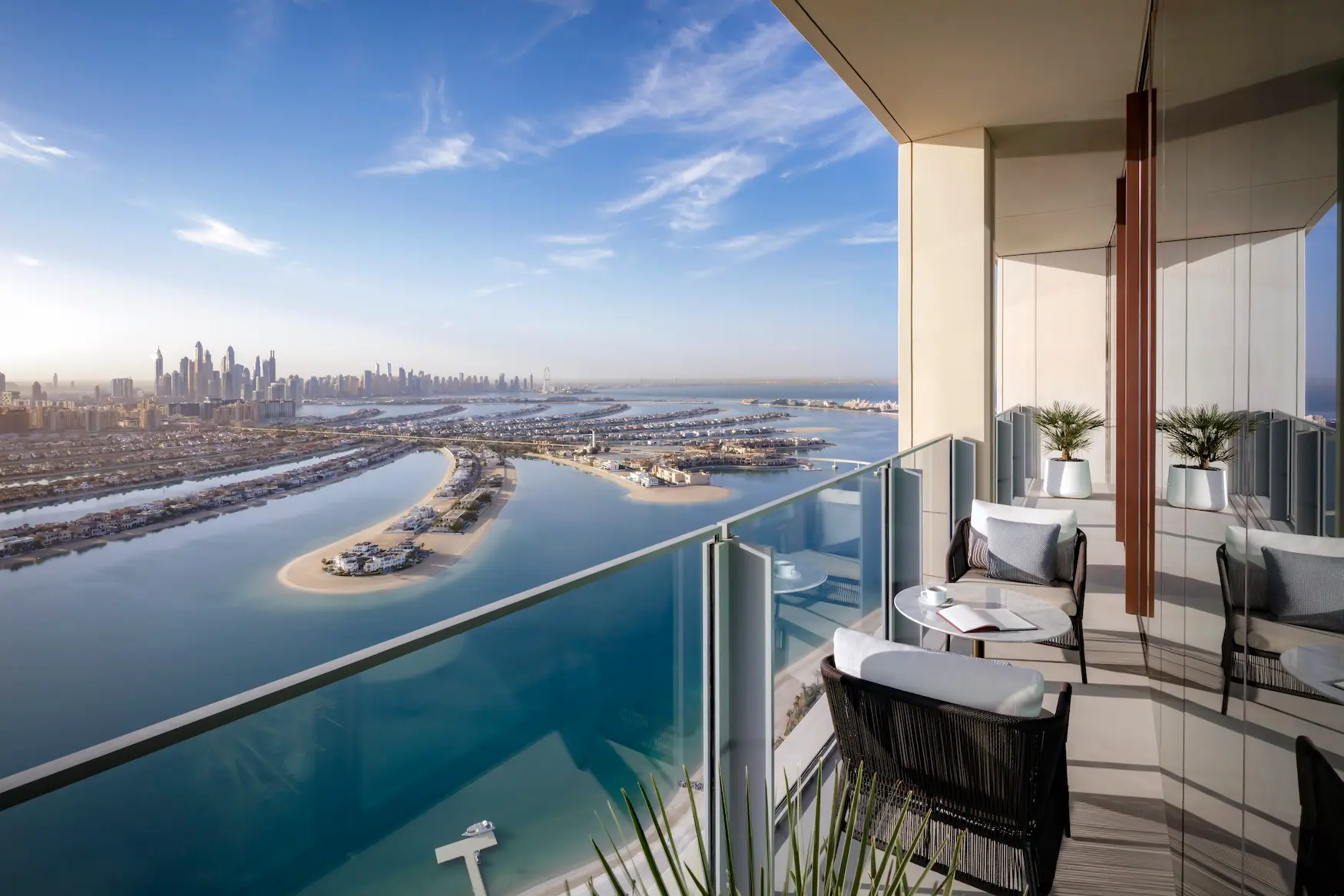 junior sky view suite balcony view at atlantis the royal dubai