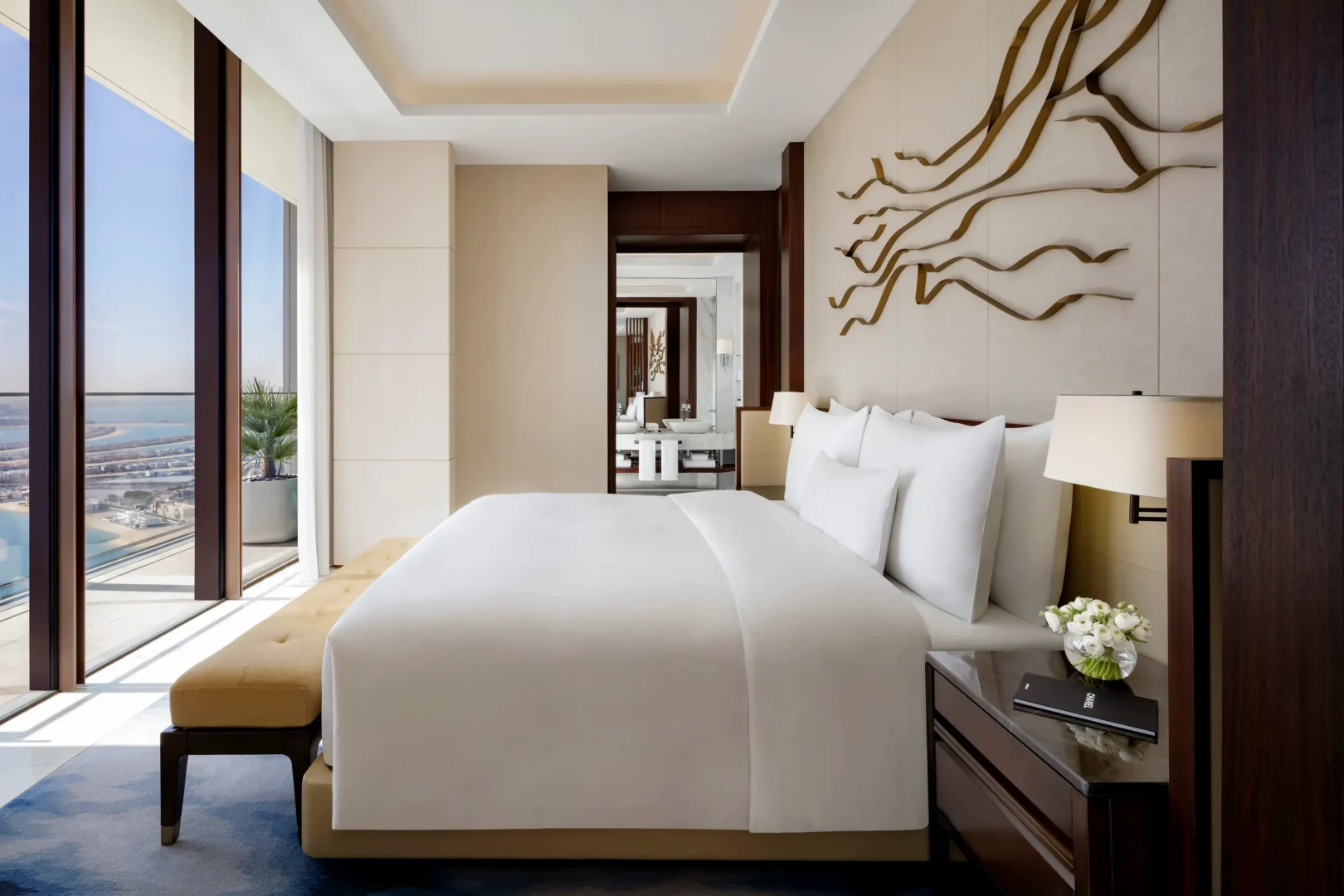 junior sky view suite bedroom at atlantis the royal dubai
