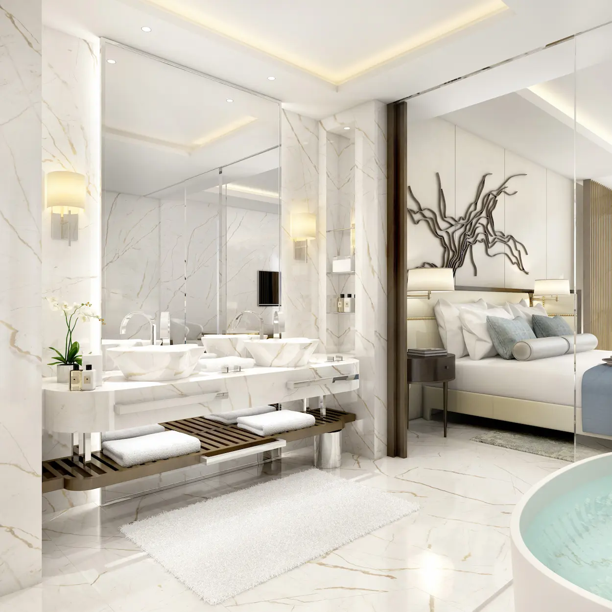 seascape room bathroom sink at atlantis the royal dubai