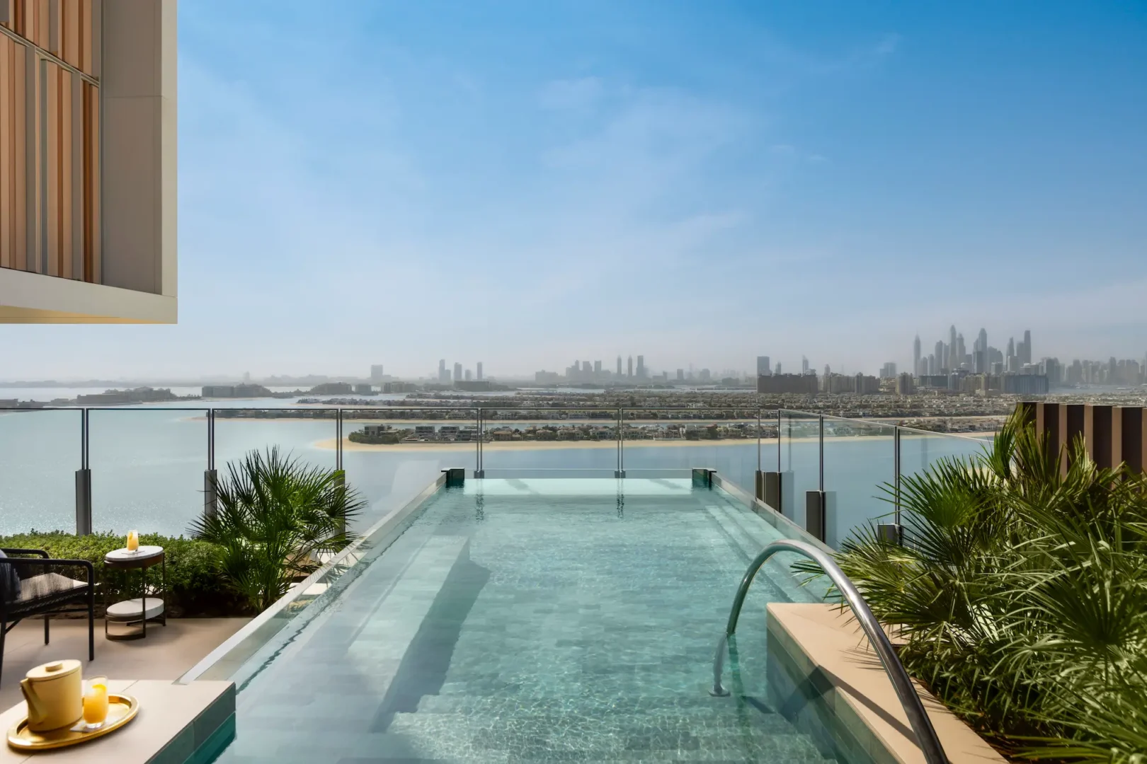 sky pool villa suite private pool with palm view at atlantis the royal dubai