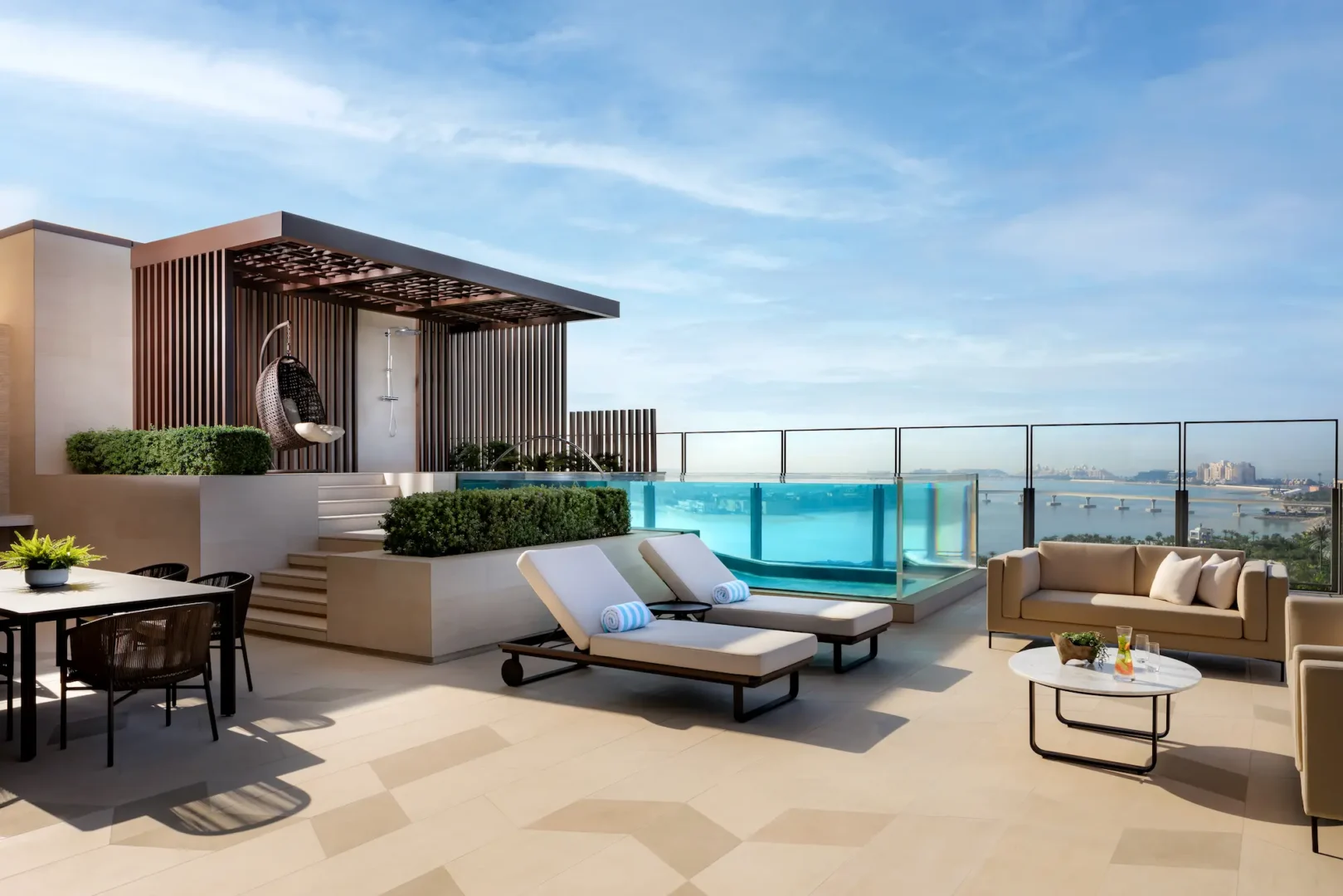 sky pool villa terrace in daylight at atlantis the royal dubai