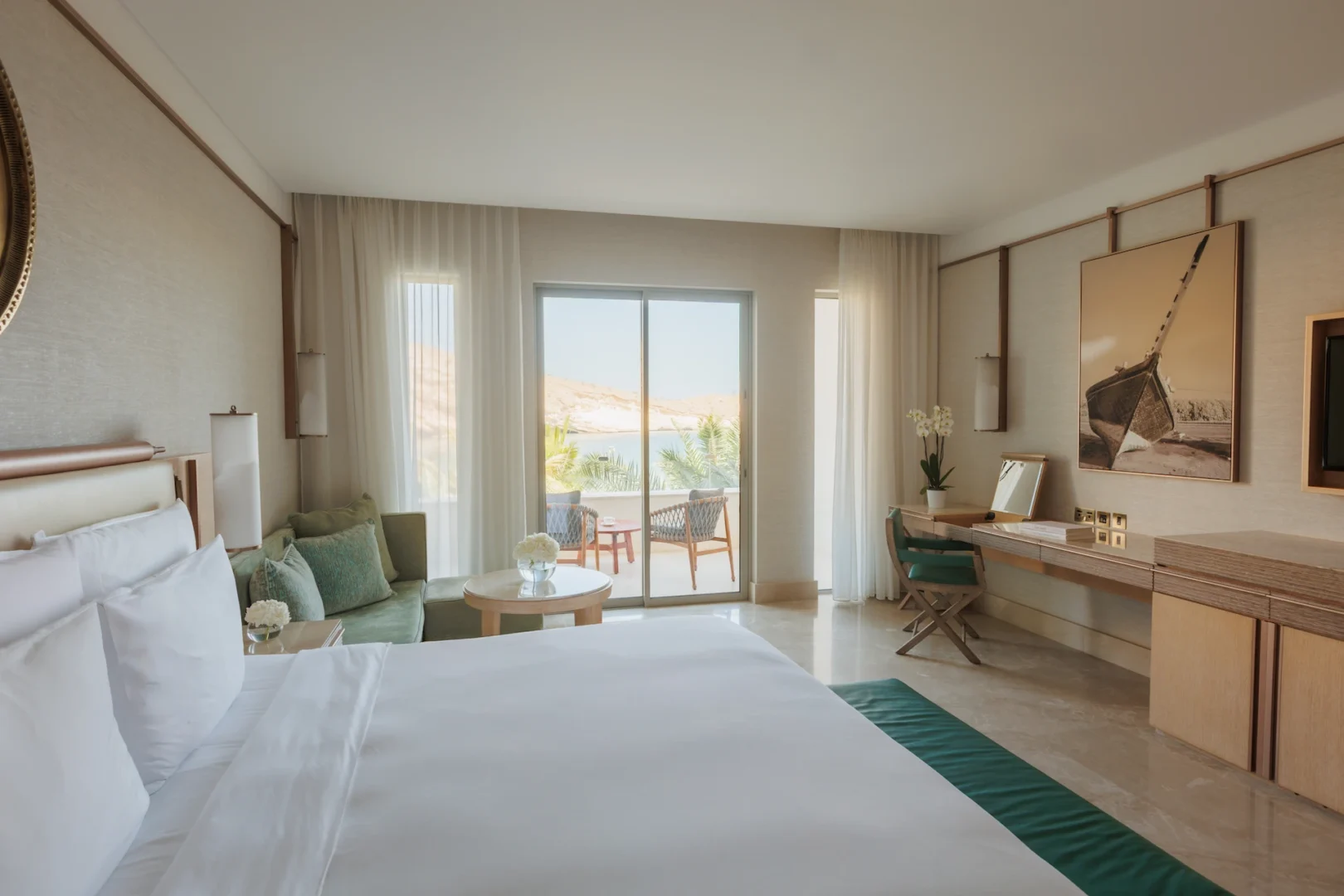 two bedroom family room at jumeirah muscat bay oman featuring spacious accommodation modern interiors and relaxing resort views