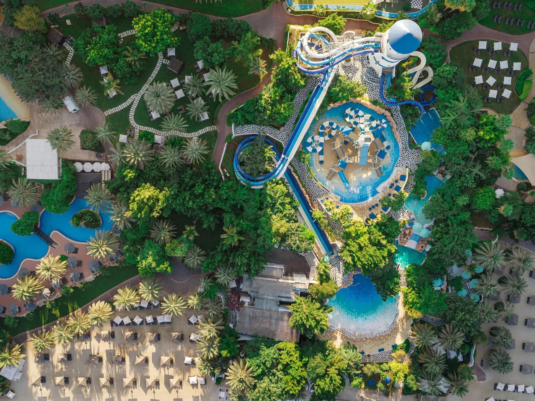 the westin dubai mina seyahi beach resort marina jungle bay waterpark aerial view dubai