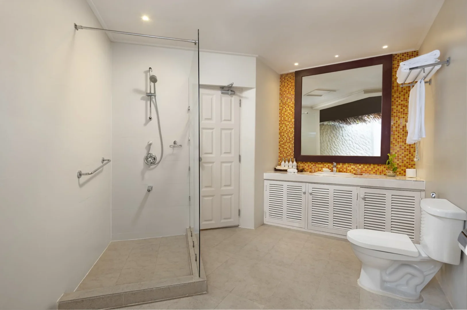 addaran select hudhuranfushi one bedroom family beach villa bathroom with tropical design and modern finishes maldives