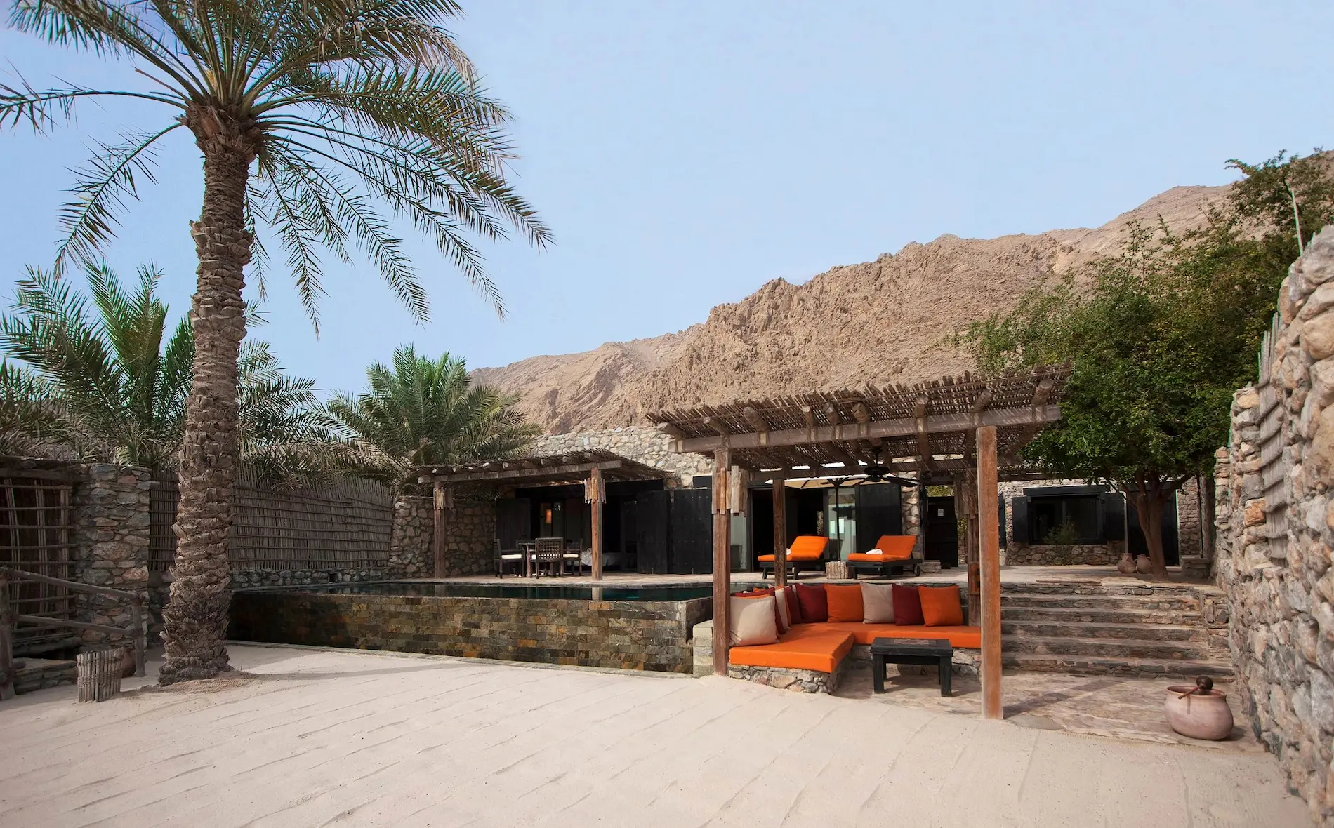 oman six senses zighy bay pool villa suite exterior with private pool and secluded mountain coastal setting
