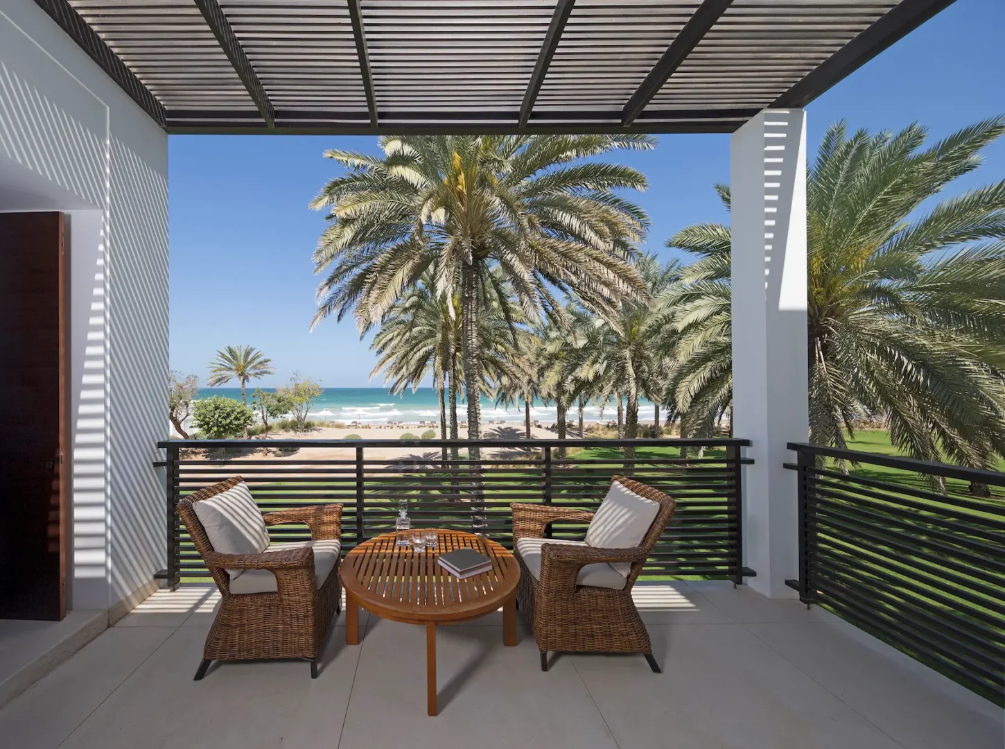 oman the chedi chedi club suite terrace beach view with serene coastal setting