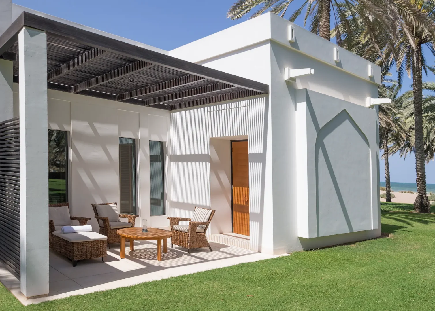 oman the chedi club suite villa exterior with refined architecture and tranquil outdoor setting