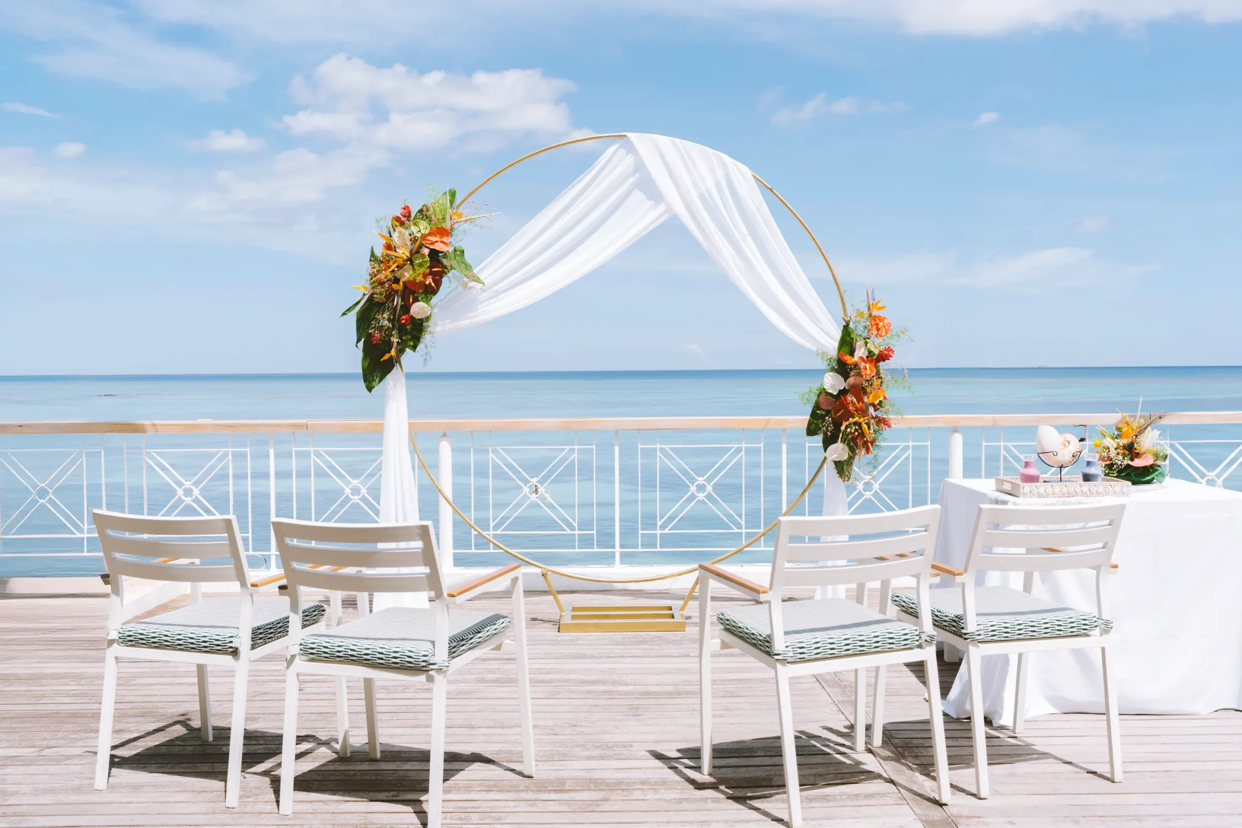 cannonier beachcomber golf resort spa mauritius wedding resort setup featuring elegant ceremony décor tropical floral arrangements refined celebration styling and a luxury island setting within the resort grounds