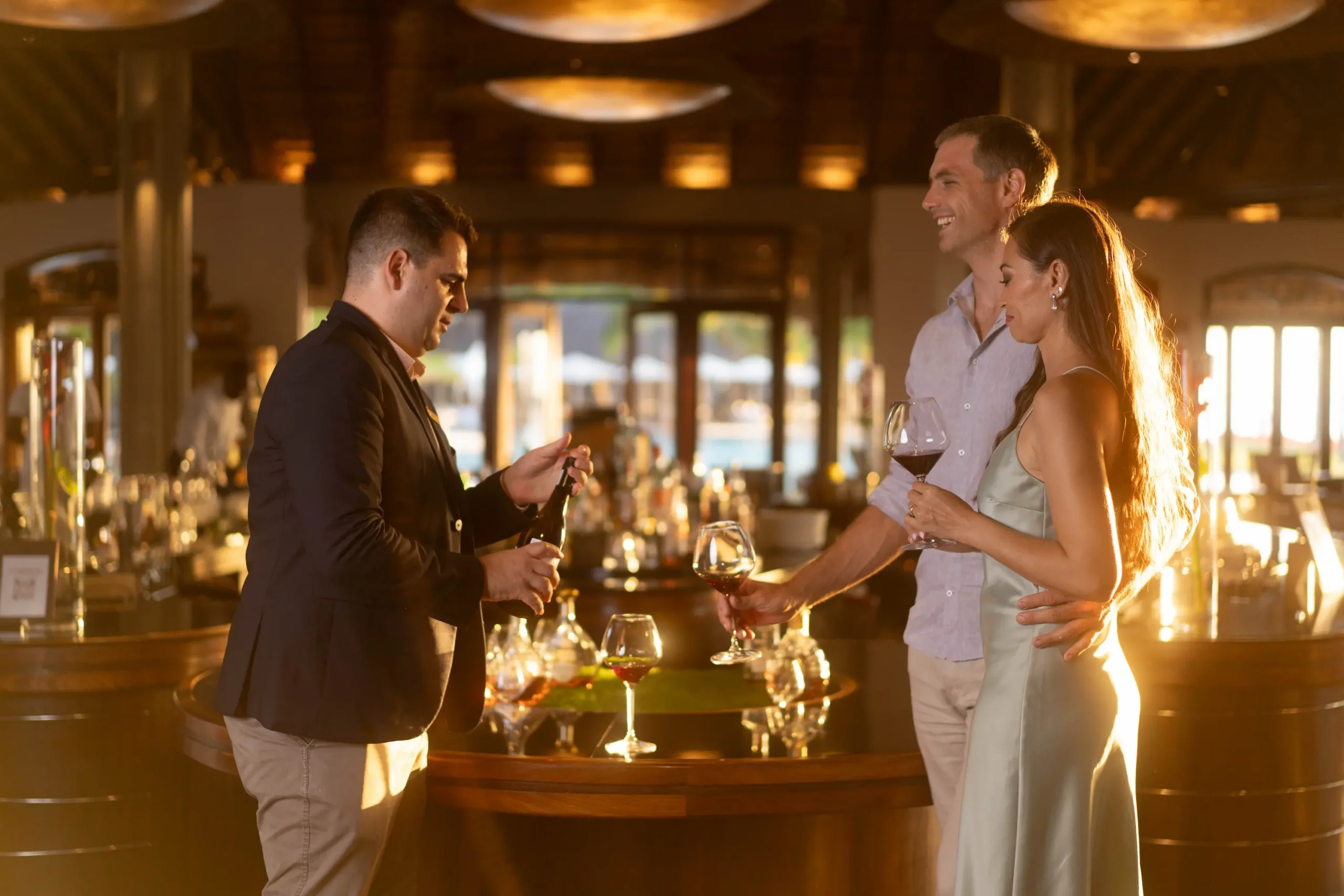 dinarobin beachcomber golf resort spa mauritius wedding drinks served in an elegant beachfront celebration setting