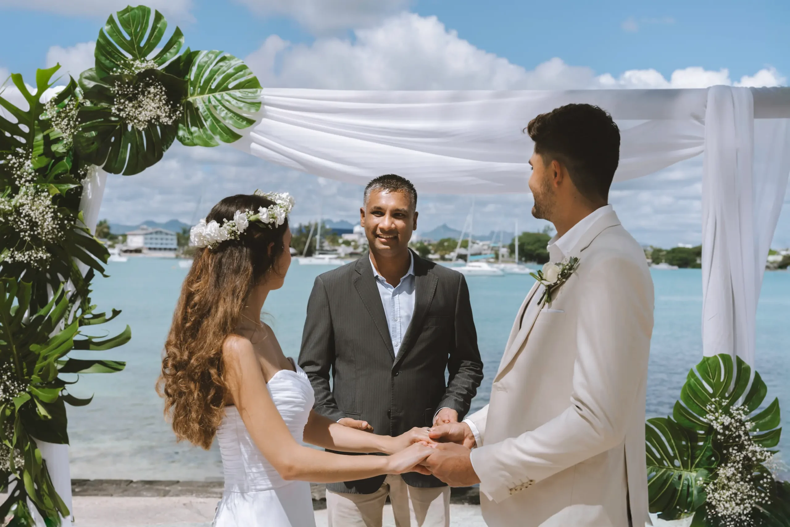 mauricia beachcomber resort spa mauritius wedding featuring an elegant tropical ceremony setting romantic beachfront surroundings refined floral decorations and a luxury island celebration atmosphere