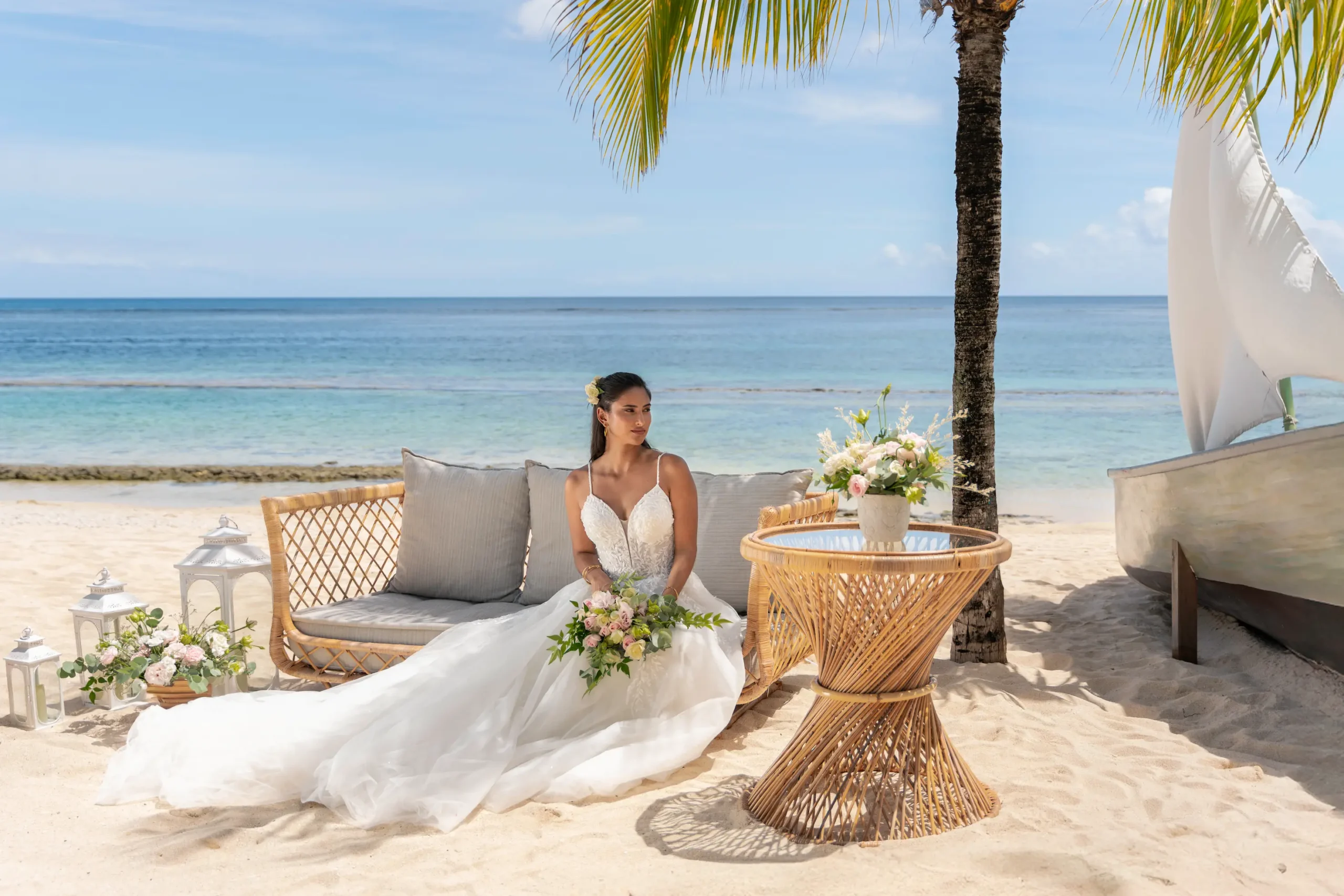 victoria beachcomber resort spa mauritius wedding bride in elegant bridal attire preparing for her special day with luxury resort surroundings and a romantic tropical atmosphere