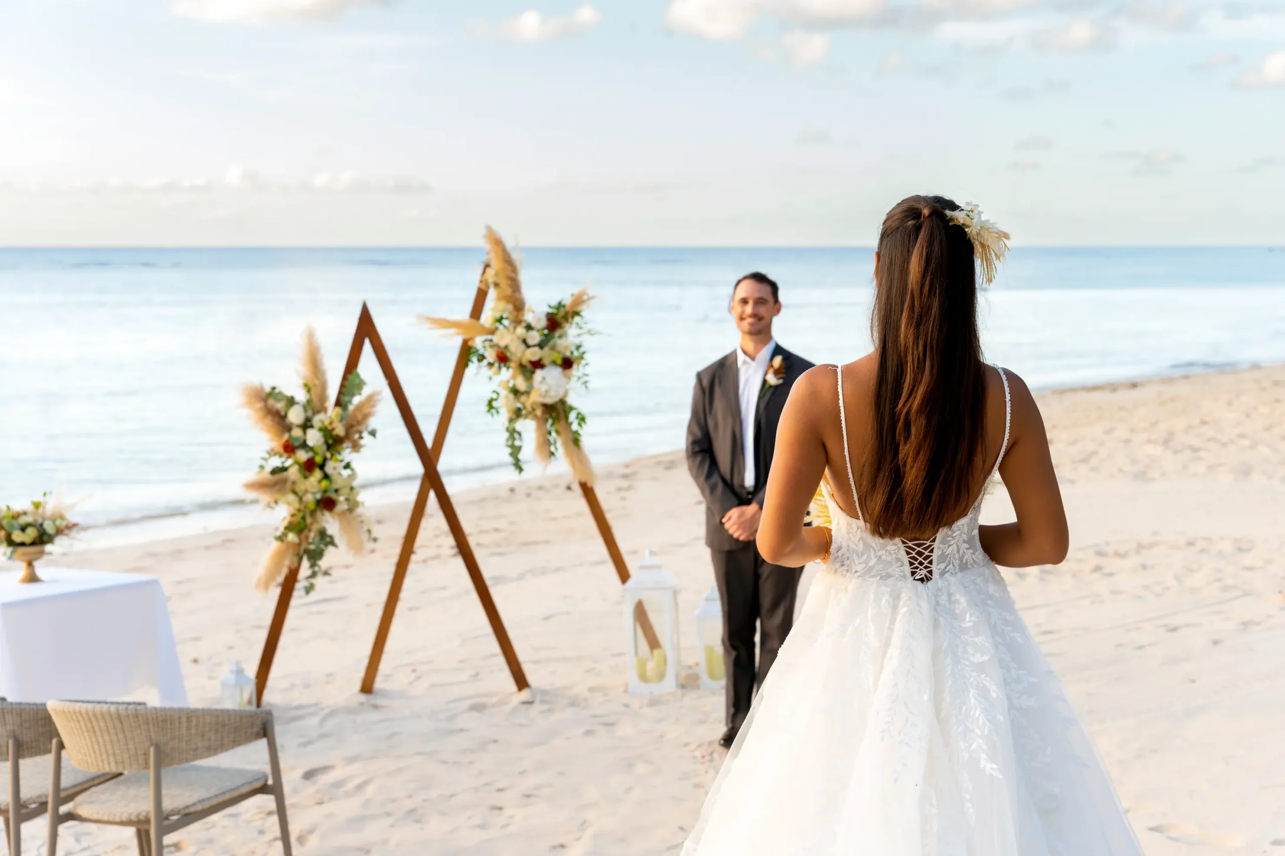 victoria beachcomber resort spa mauritius wedding on the beach with elegant seaside ceremony décor tropical floral arrangements and a romantic luxury oceanfront celebration setting