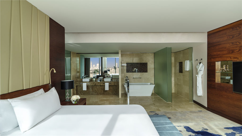 One Bedroom Suite interior at Fairmont Bab Al Bahr Abu Dhabi featuring separate living and sleeping areas with spacious luxury accommodation