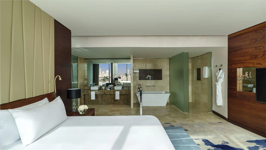 One Bedroom Suite interior at Fairmont Bab Al Bahr Abu Dhabi featuring separate living and sleeping areas with spacious luxury accommodation