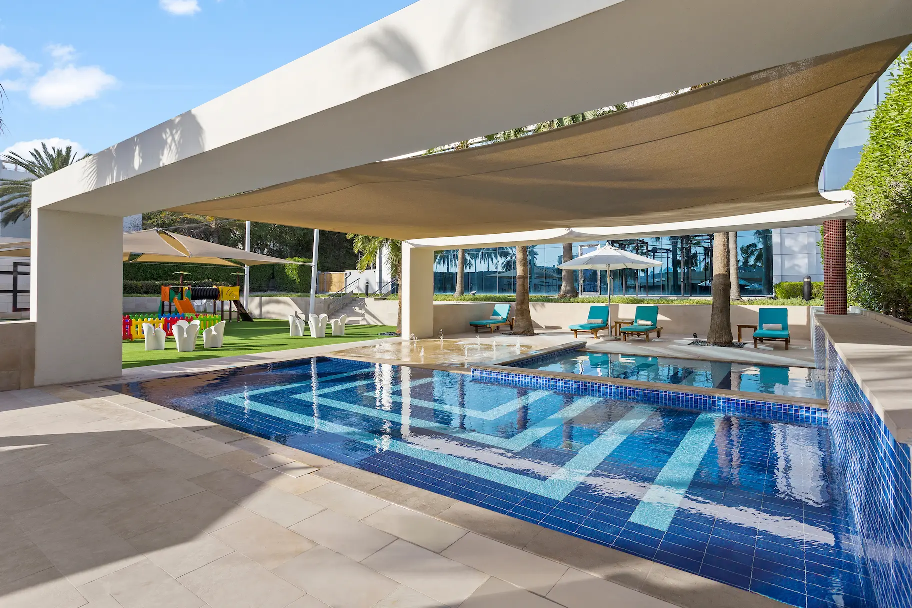Kids pool at Fairmont Bab Al Bahr Abu Dhabi featuring a dedicated swimming area for younger guests