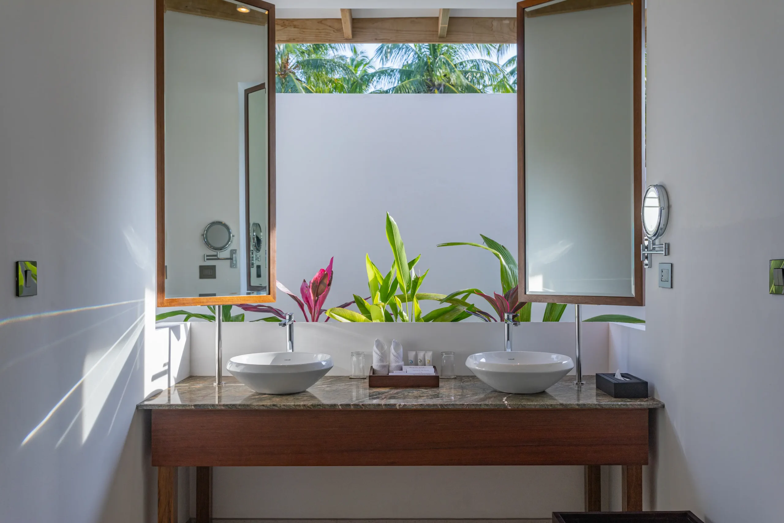 Vanity area in a Beach Bungalow at Cinnamon Hakuraa Huraa Maldives, Maldives.