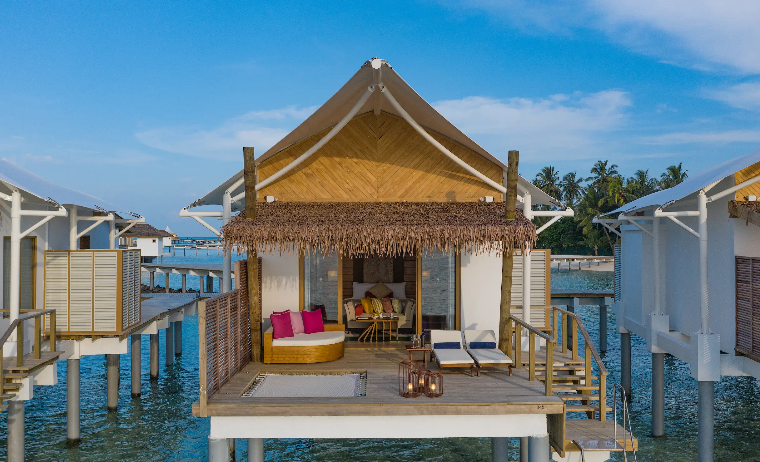 Exterior view of a Water Bungalow at Cinnamon Hakuraa Huraa Maldives, Maldives.