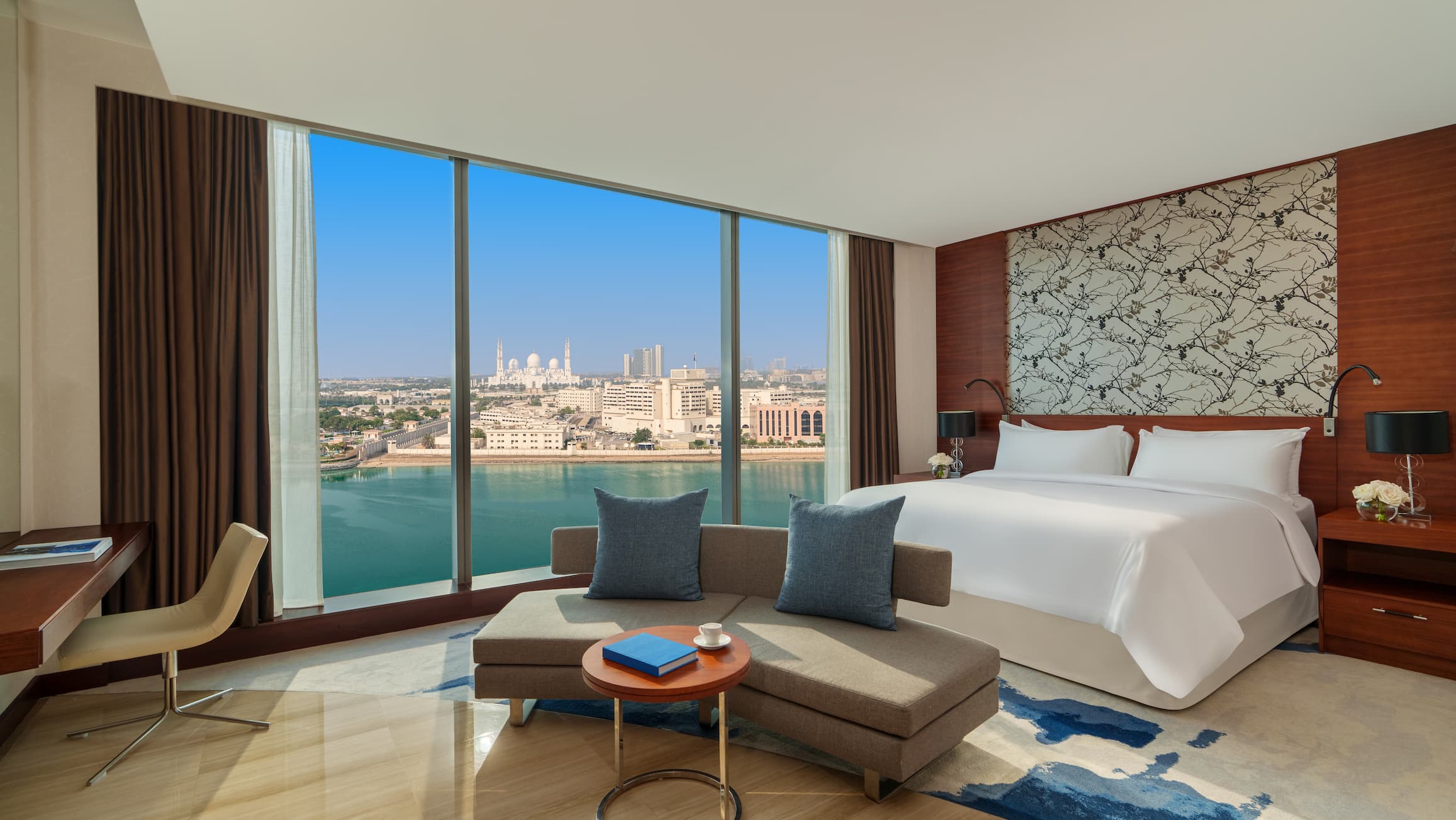 View from a Fairmont Room at Fairmont Bab Al Bahr overlooking Abu Dhabi Creek and the city skyline