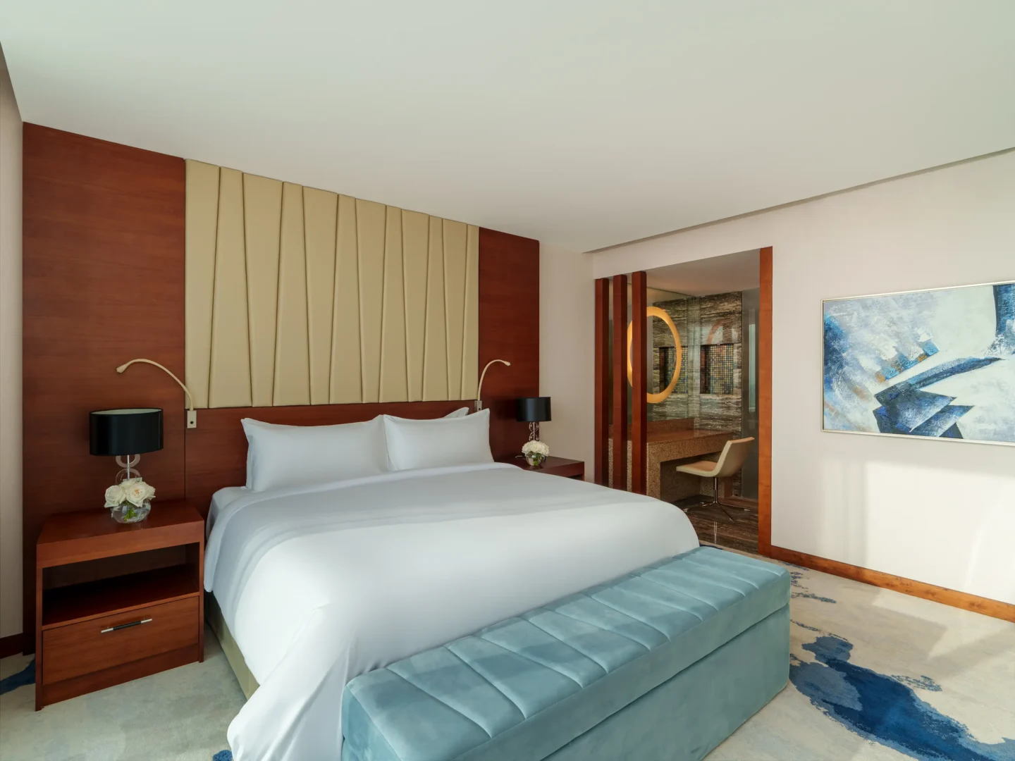 Junior Suite at Fairmont Bab Al Bahr Abu Dhabi featuring spacious contemporary accommodation and elegant furnishings