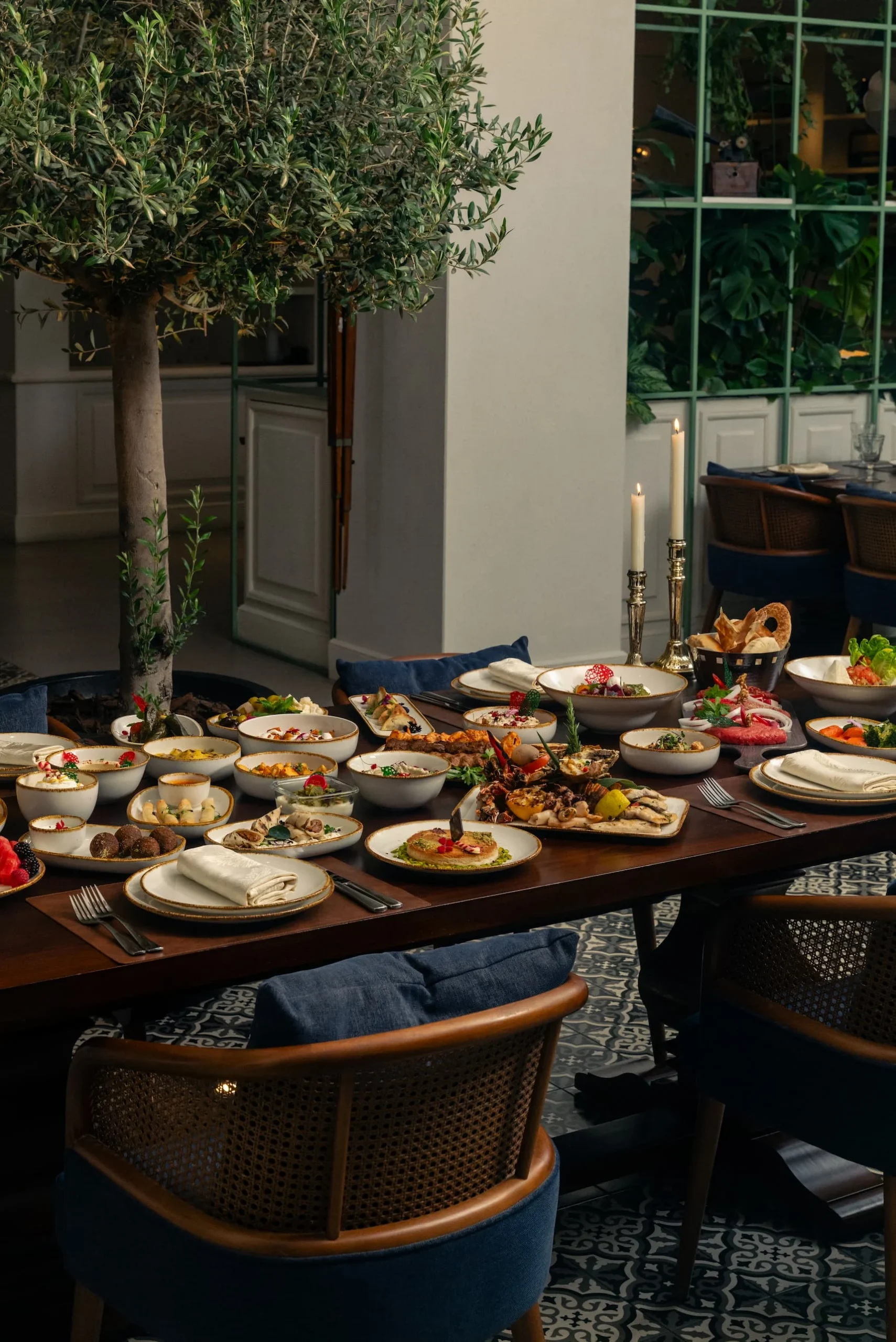 Mazaj Bab Al Bahr restaurant at Fairmont Bab Al Bahr Abu Dhabi serving authentic Lebanese cuisine in a waterfront dining setting