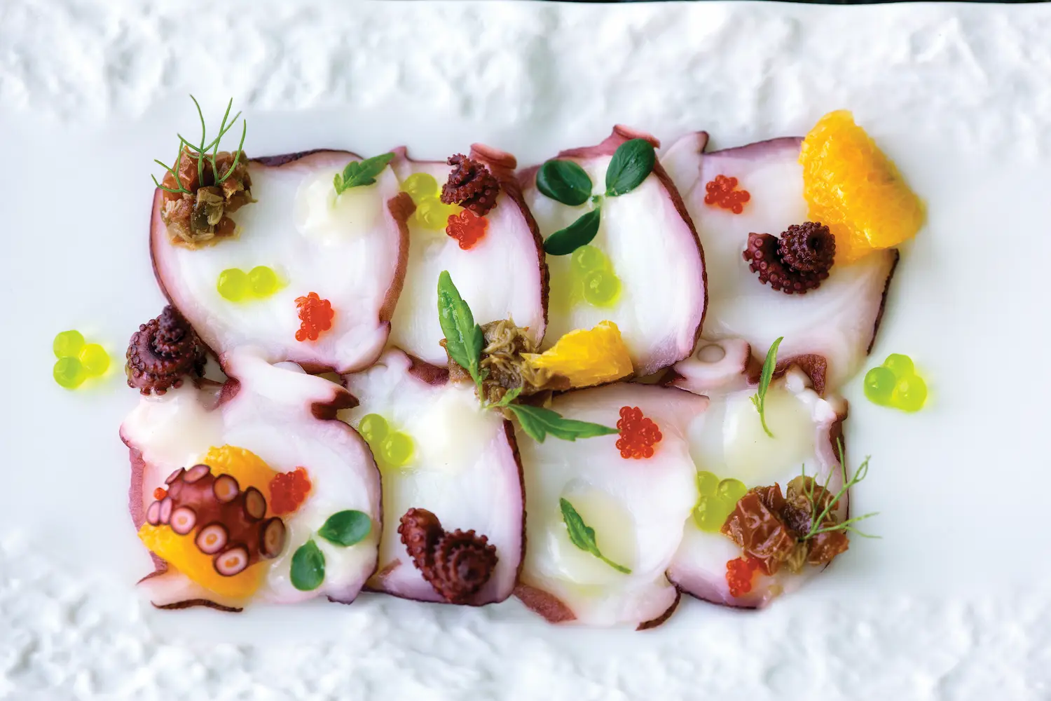 Signature dish served at M6m underwater restaurant at OZEN LIFE MAADHOO, presented with contemporary fine-dining styling and premium ingredients