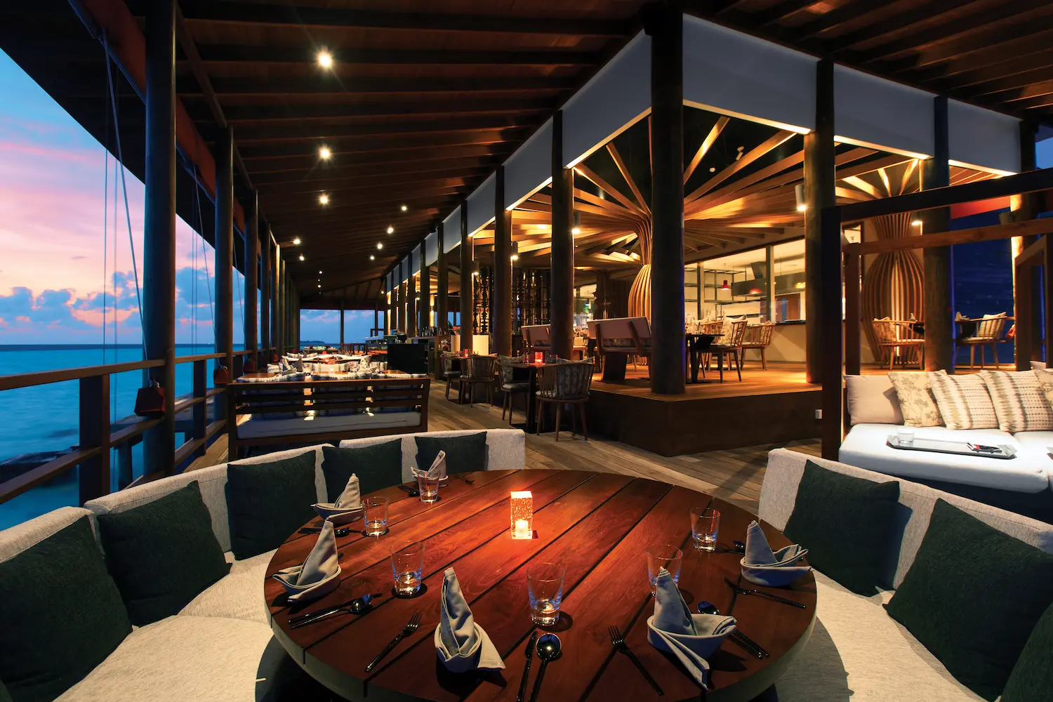 Interior of Traditions Peking restaurant at OZEN LIFE MAADHOO, serving authentic Chinese cuisine in an elegant speciality dining setting