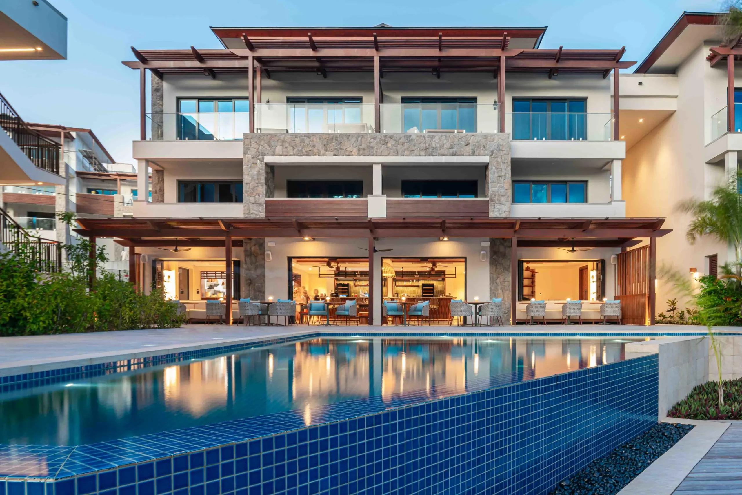 Tiger Bite restaurant at Canopy by Hilton Seychelles Resort in Mahé, Seychelles, serving Southeast Asian cuisine in a contemporary dining setting.