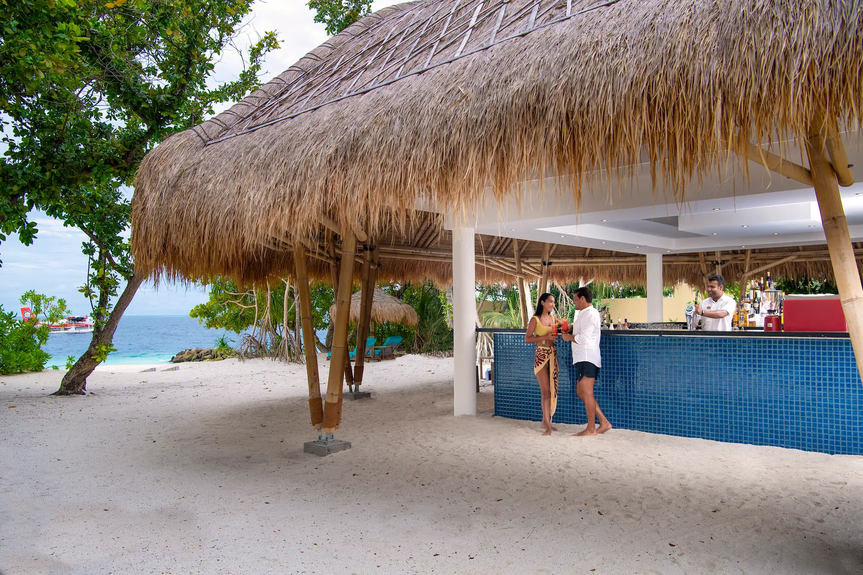 sunrise cafe at emerald maldives resort & spa in the maldives offering a relaxed setting for refreshments and drinks throughout the day