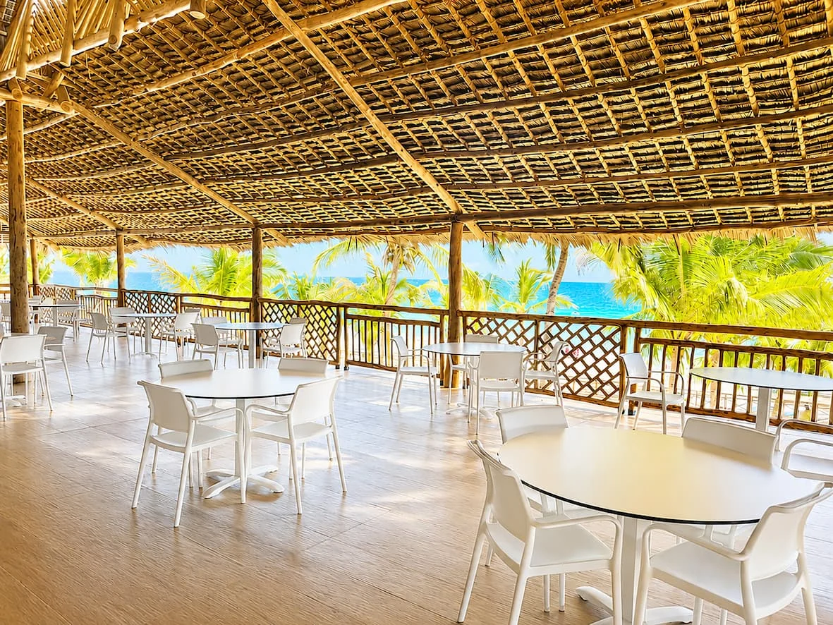 Rooftop restaurant at Sandies Nungwi Beach Zanzibar offering à la carte dining with panoramic views across Nungwi.