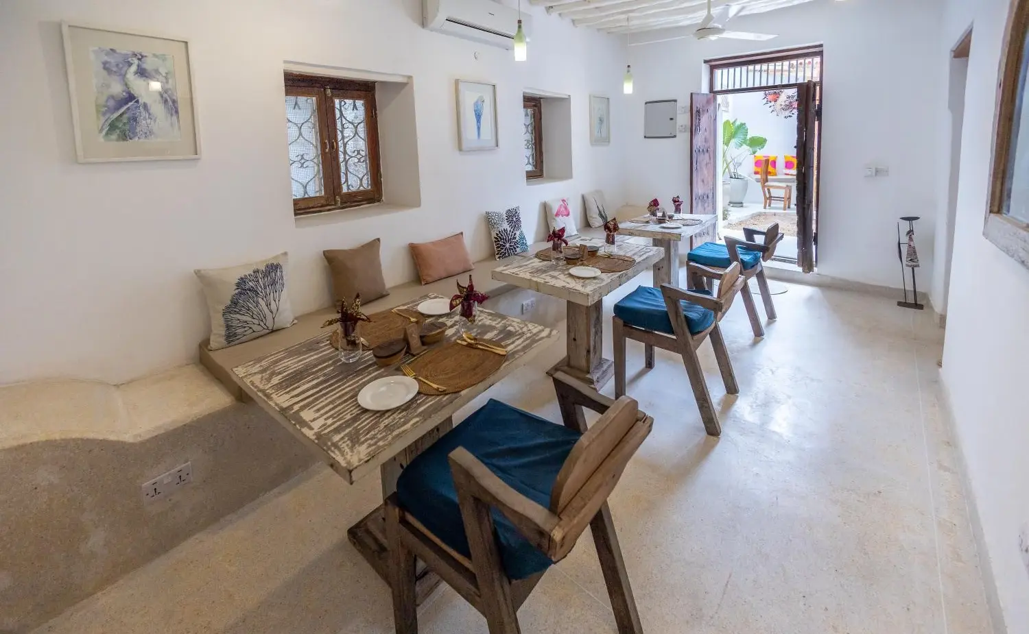 The Door Restaurant, Bar and Café at Sharazād Wonders Boutique Hotel in Stone Town, Zanzibar, serving local and international cuisine.