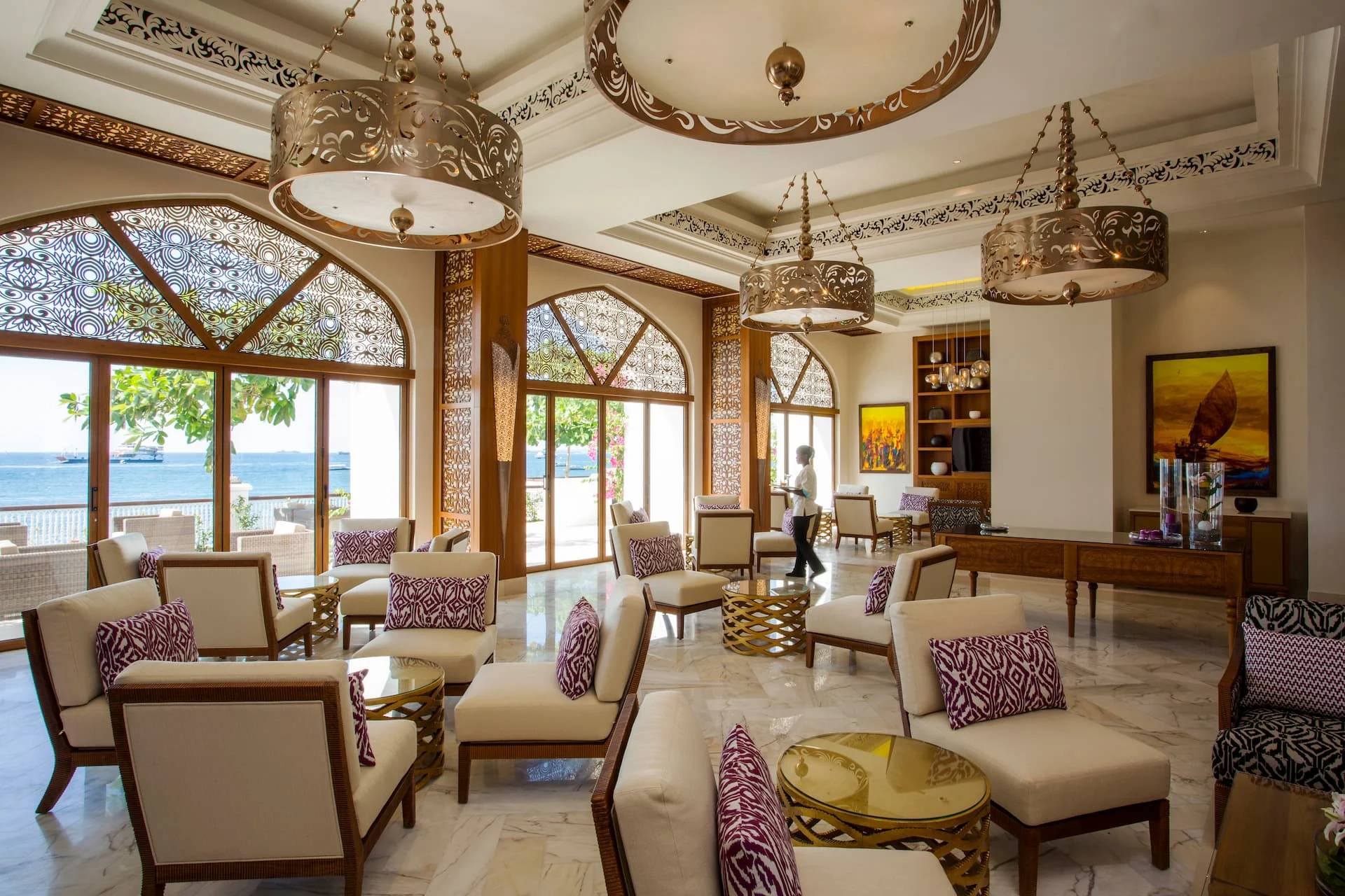 Living Room at Park Hyatt Zanzibar featuring elegant seating, contemporary décor and a relaxed lounge atmosphere within the historic Zamani Residence.