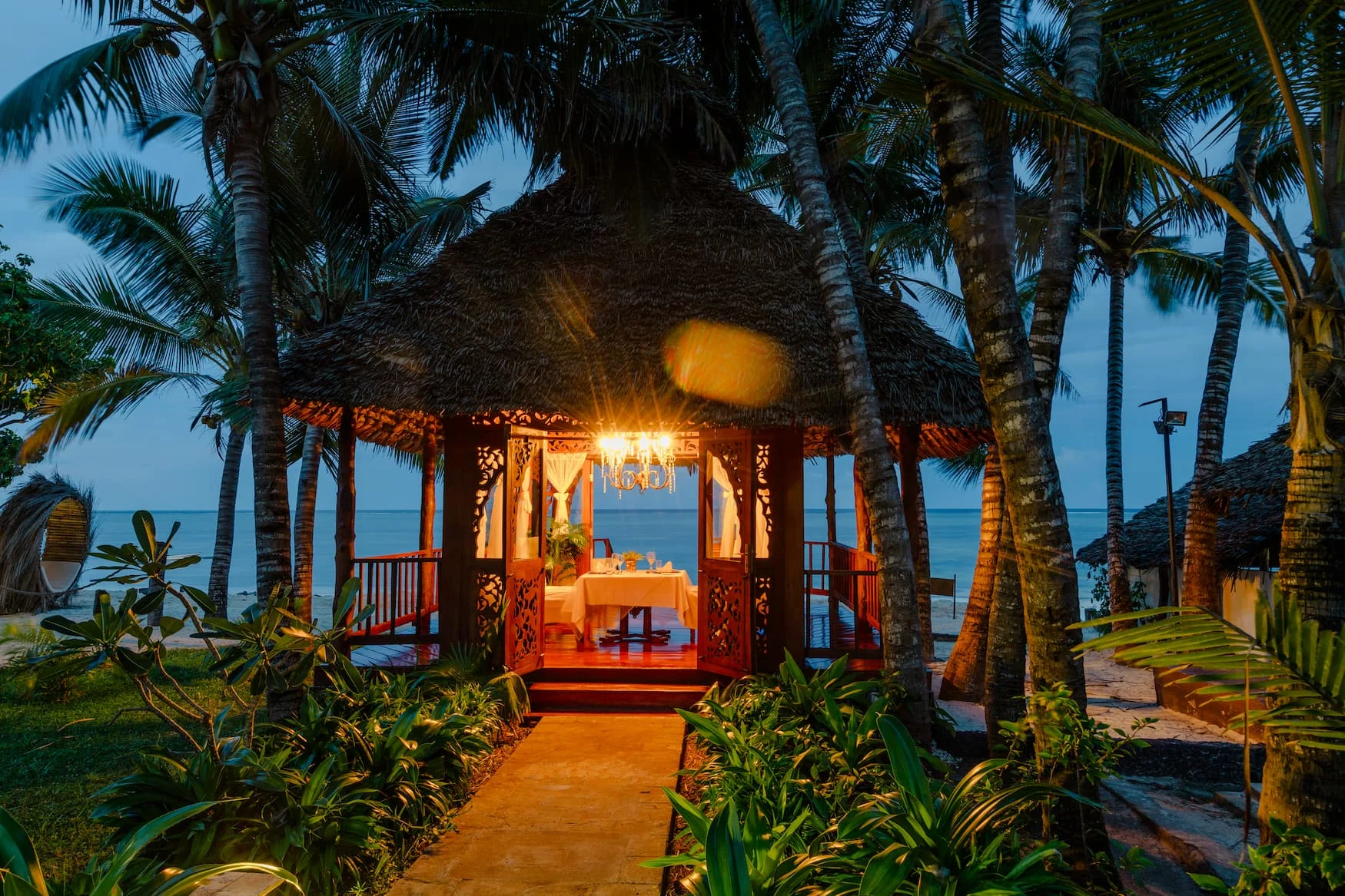 The Tides restaurant at Breezes Beach Club & Spa Zanzibar offering private beachfront dining with personalised service and ocean views.