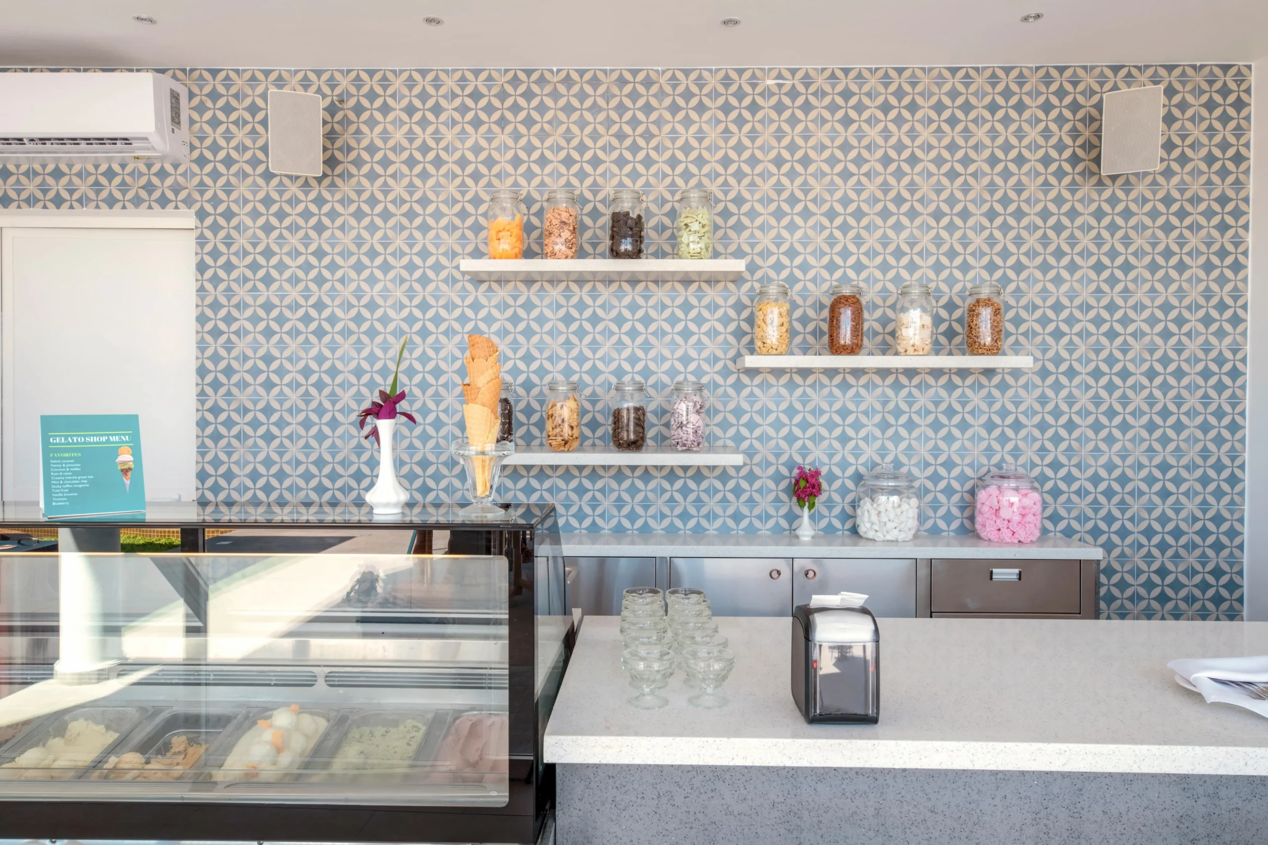 Gelato Shop at The Mora Zanzibar, serving homemade ice cream, sorbets and speciality coffee in a relaxed setting.
