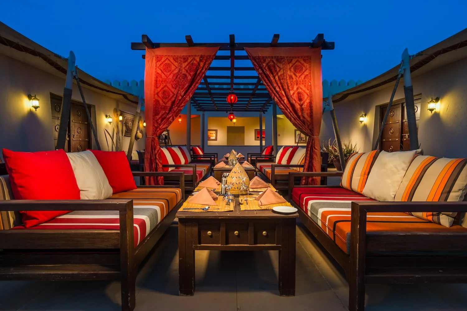 Dunes Restaurant at Desert Nights Resort Oman serving Omani and international cuisine in the heart of the Wahiba Sands desert